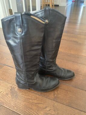 Frye Tan Leather Boot Interior with Branded Label